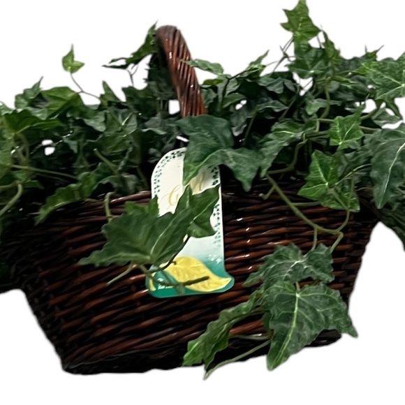 Set Of 2 Gold Leaf Collection Silk Artificial English Ivy Basket - Picture 11 of 11